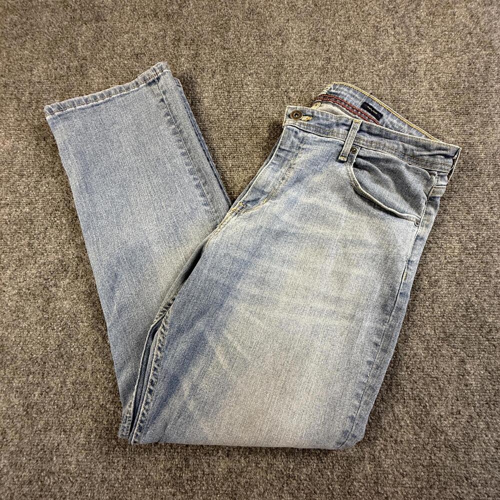 Rye Light Wash‎ Straight Leg Denim Jeans Mens 36x32 Blue Stretch